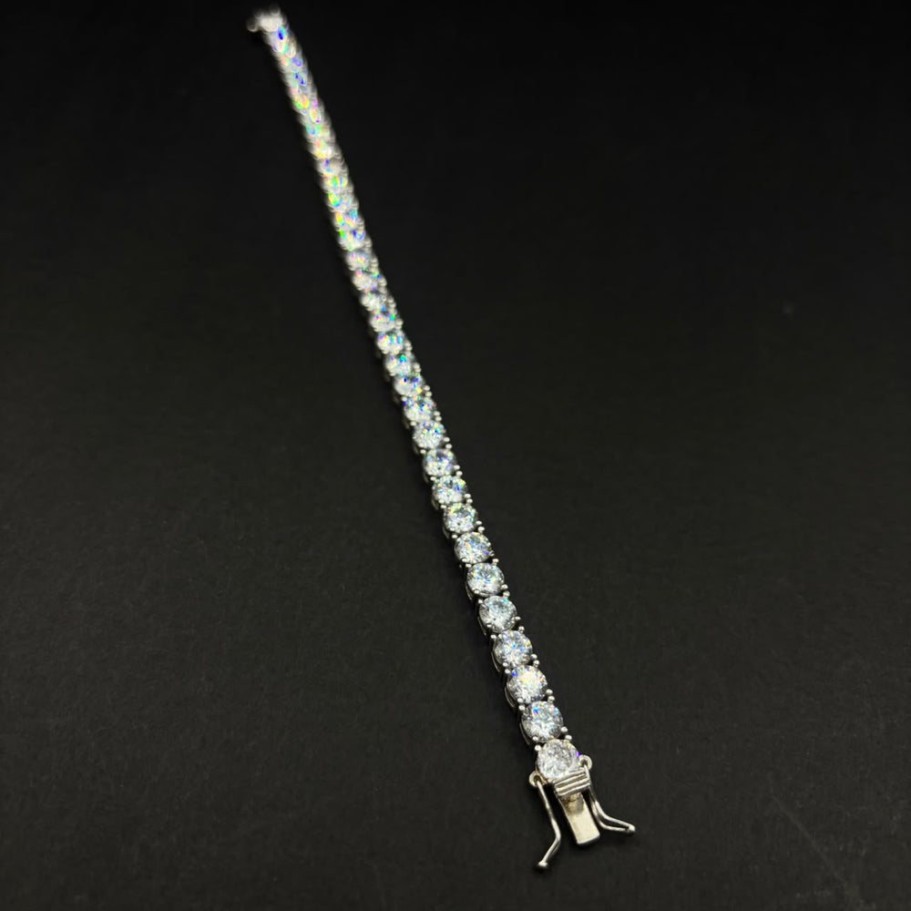 Pulsera Tenis Gala · Plata rodinada, 18 cm · 5,0 mm
