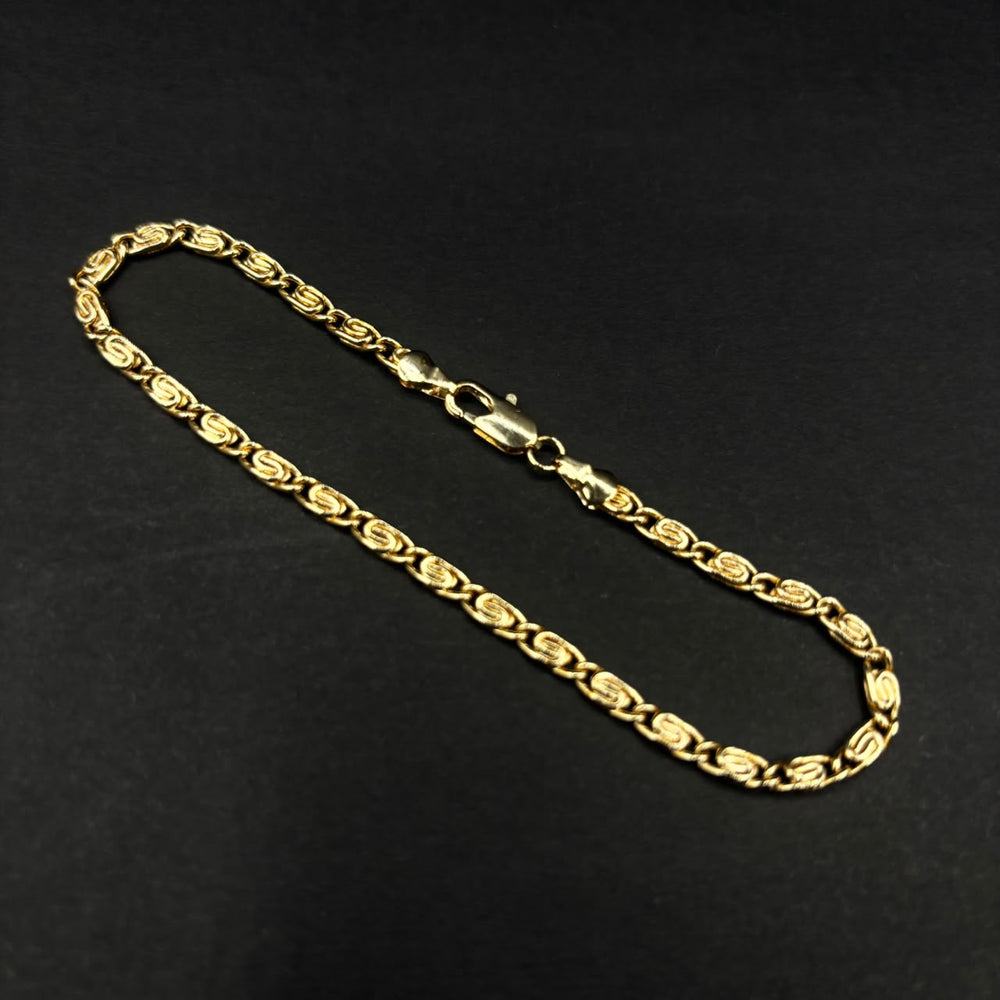 Pulsera Rústica Andina · Oro laminado, 22 cm · 3,1 mm
