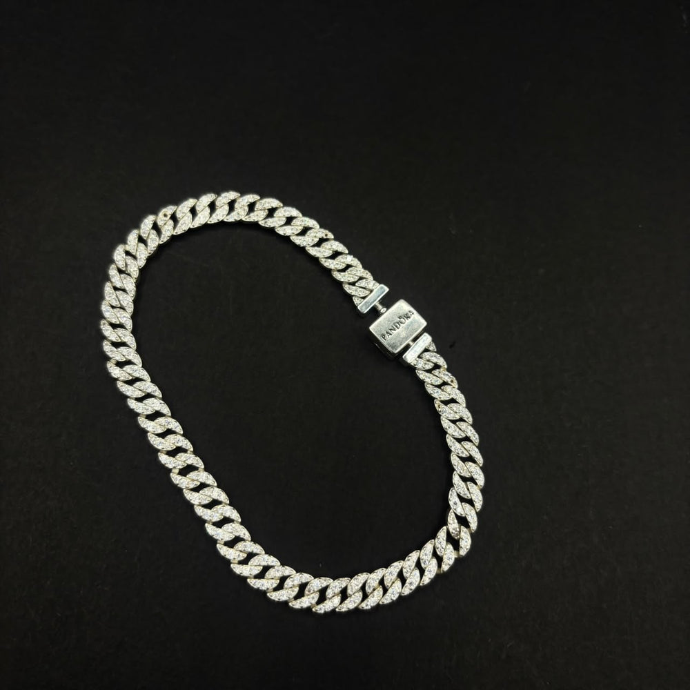 Pulsera Cubana Habana Gruesa · Plata 925, 21 cm