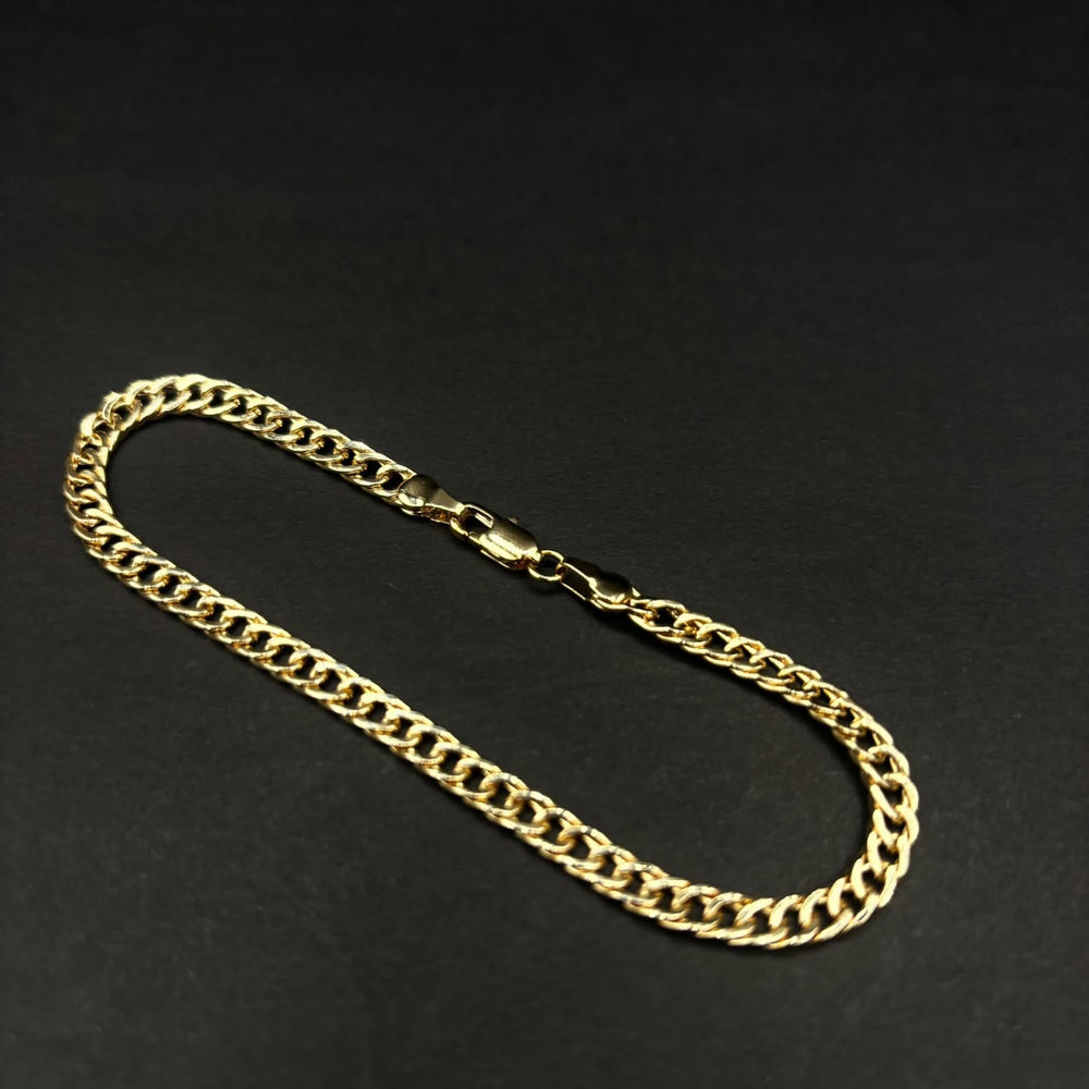Pulsera Rústica Andina · Oro laminado, 21 cm · 4,2 mm