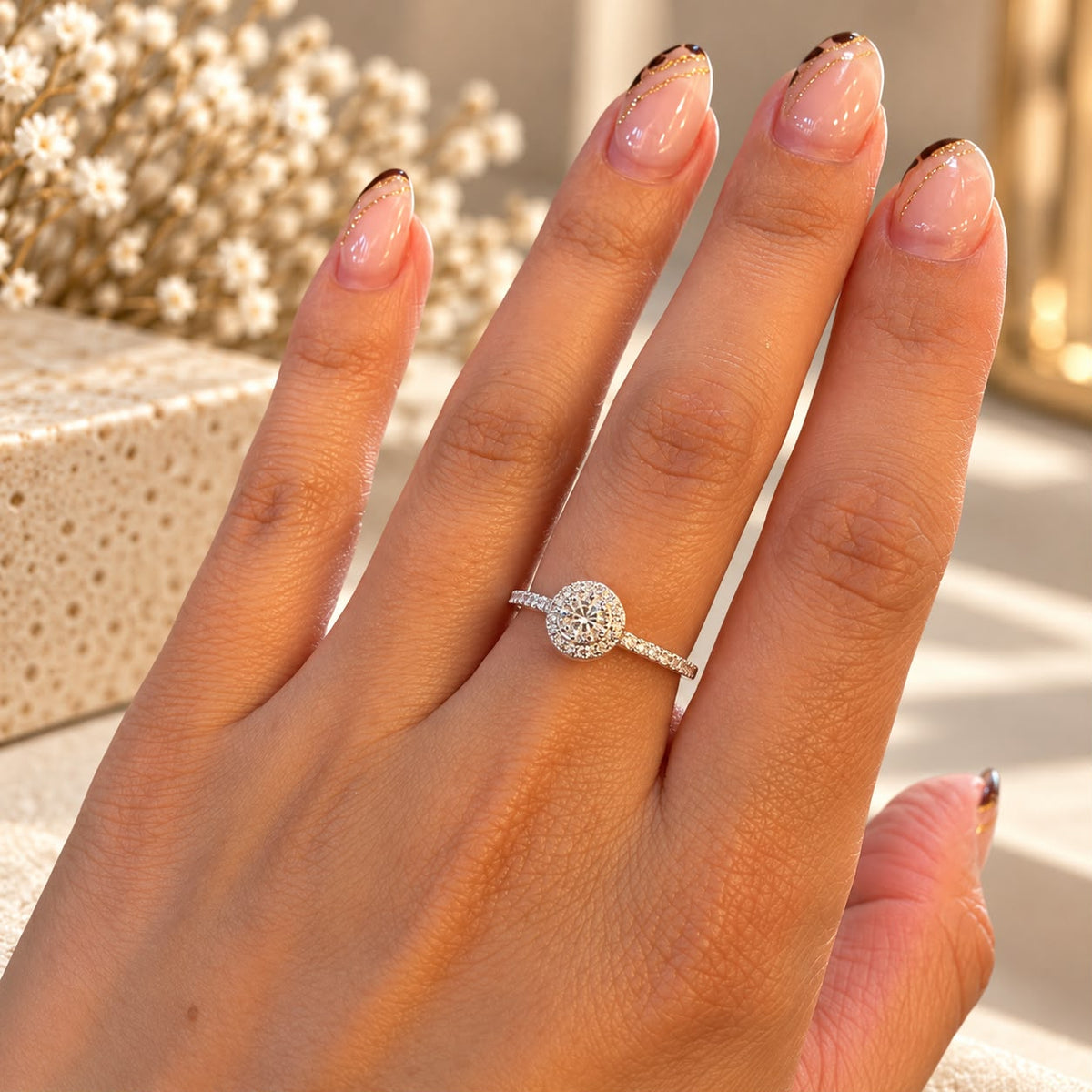 Anillo Halo Clásico · Plata 925