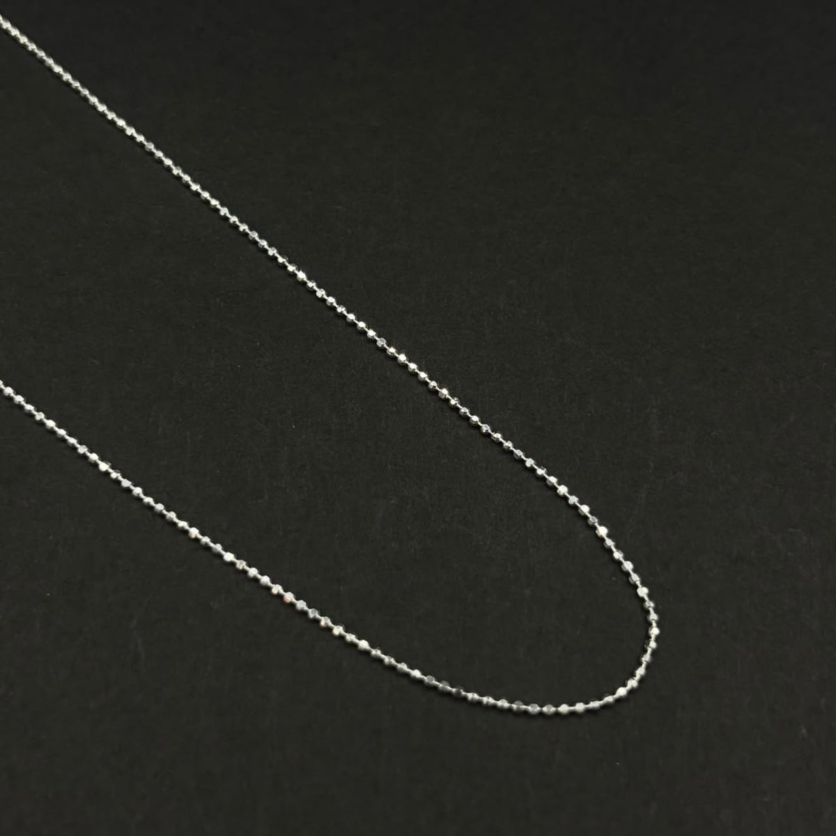 Cadena Militar Destello · Plata 925 diamantada, 45 cm