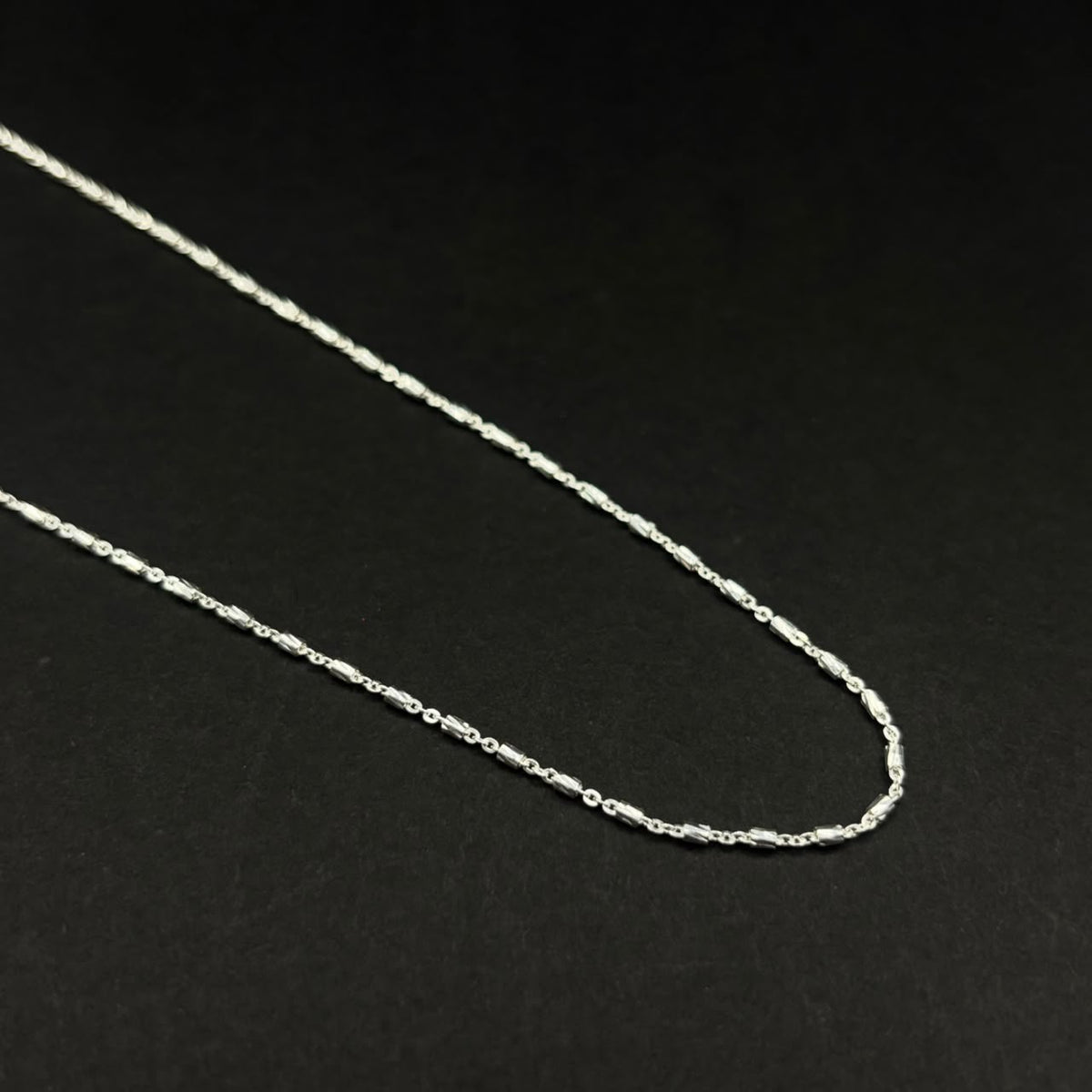 Cadena Barriles Lisboa · Plata 925, 40 cm