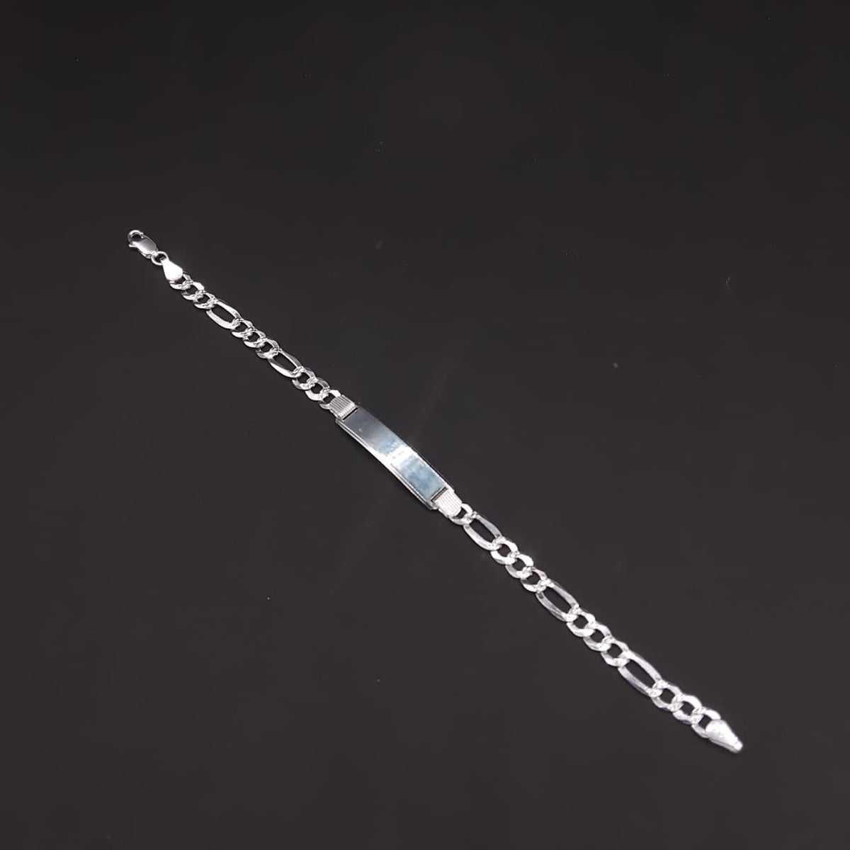 Esclava Fígaro con Placa · Plata 925, 19 cm