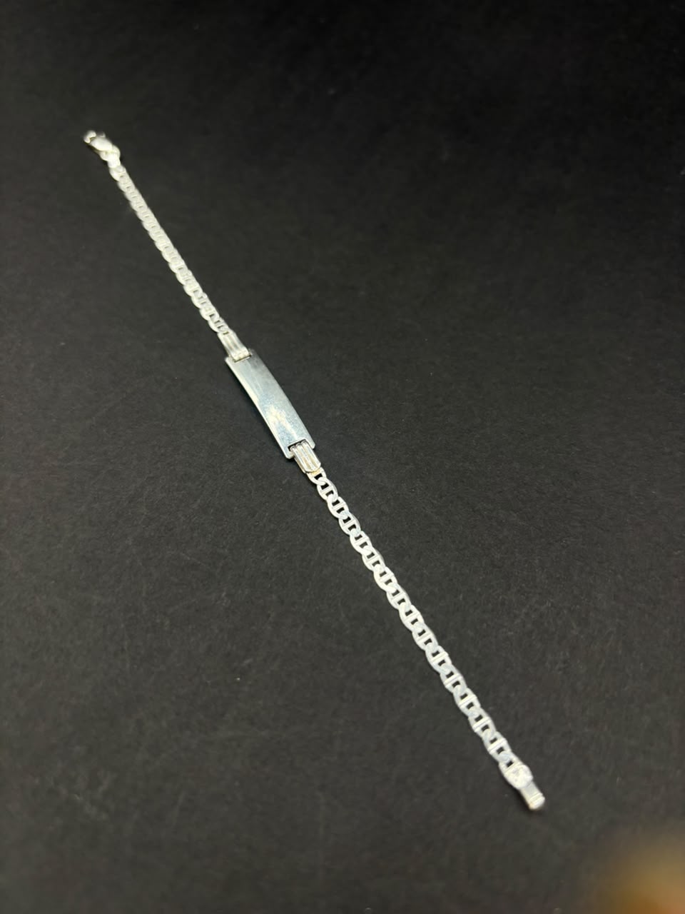 Esclava Escalera Toledo con Placa · Plata 925, 16 cm · 2,6 mm