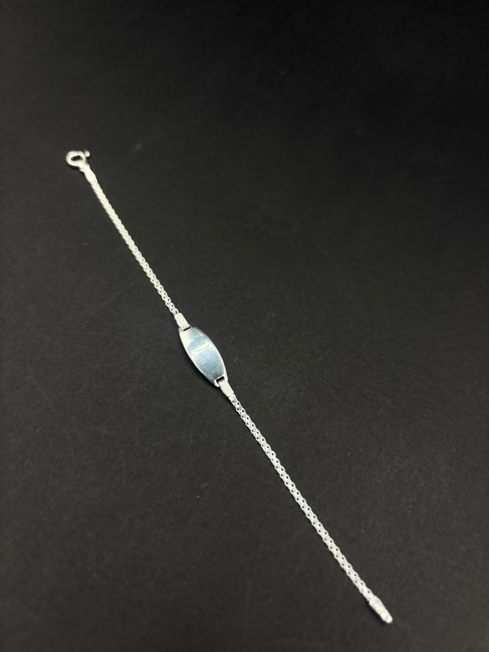 Esclava Seda con Placa Fina · Plata 925, 1,5 mm
