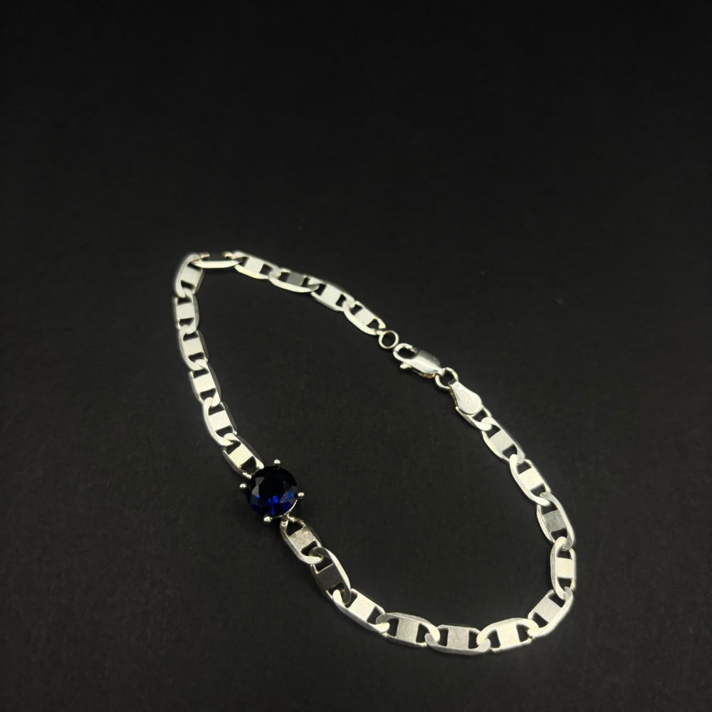 Pulsera Medianoche · Plata 925 con circón azul