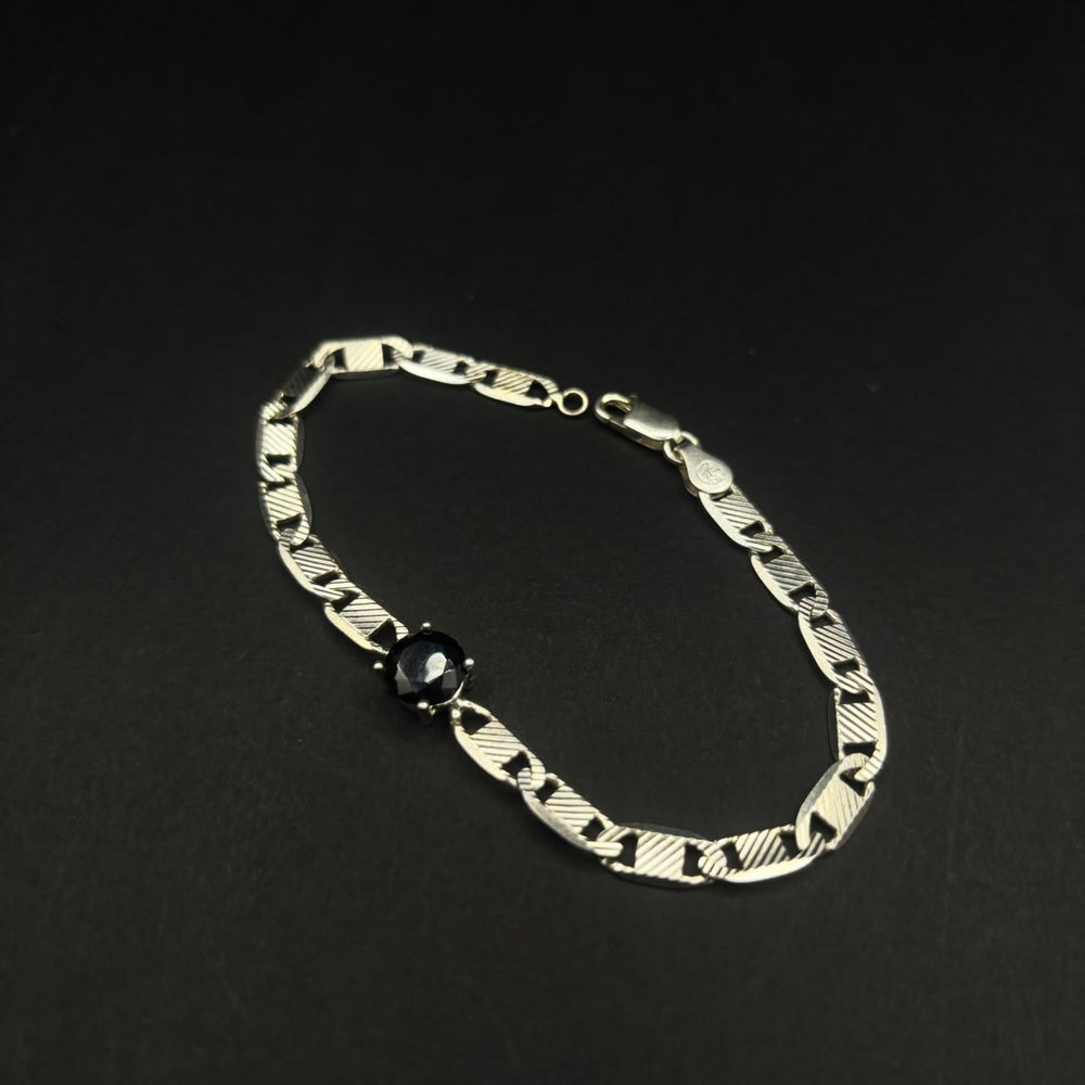Pulsera Eclipse · Plata 925 con circón negro