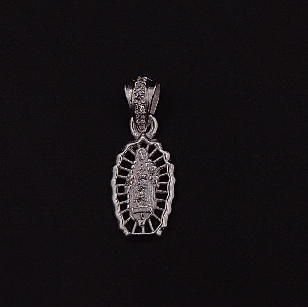 Dije Guadalupe Brillante · Plata 925 con circones
