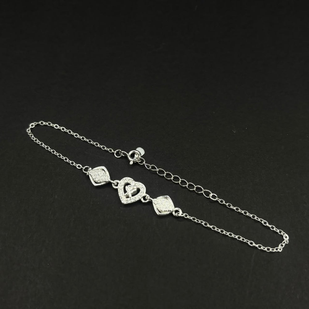 Pulsera Corazón Central · Plata 925
