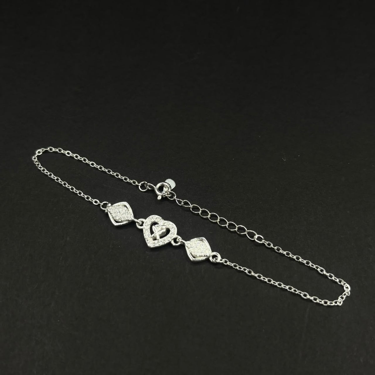 Pulsera Corazón Central · Plata 925