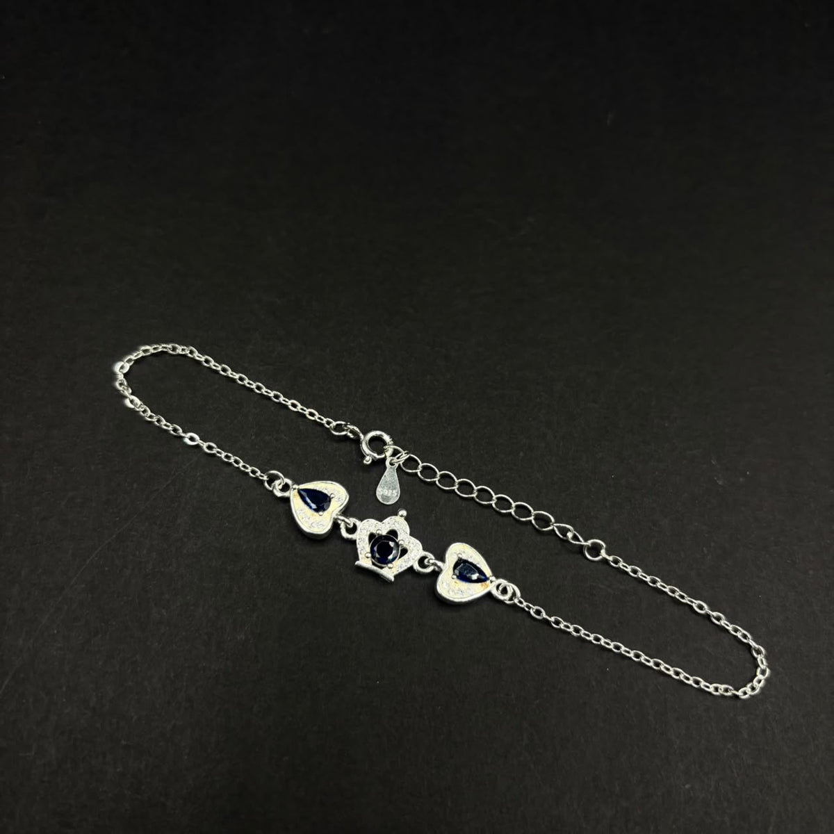 Pulsera Corazones y Estrella · Plata 925