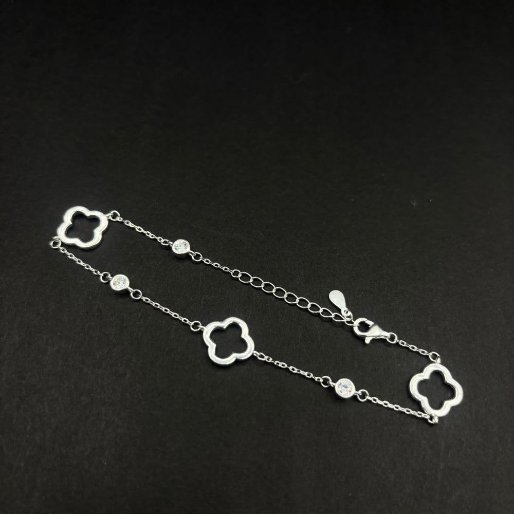 Pulsera Trébol Calado · Plata 925