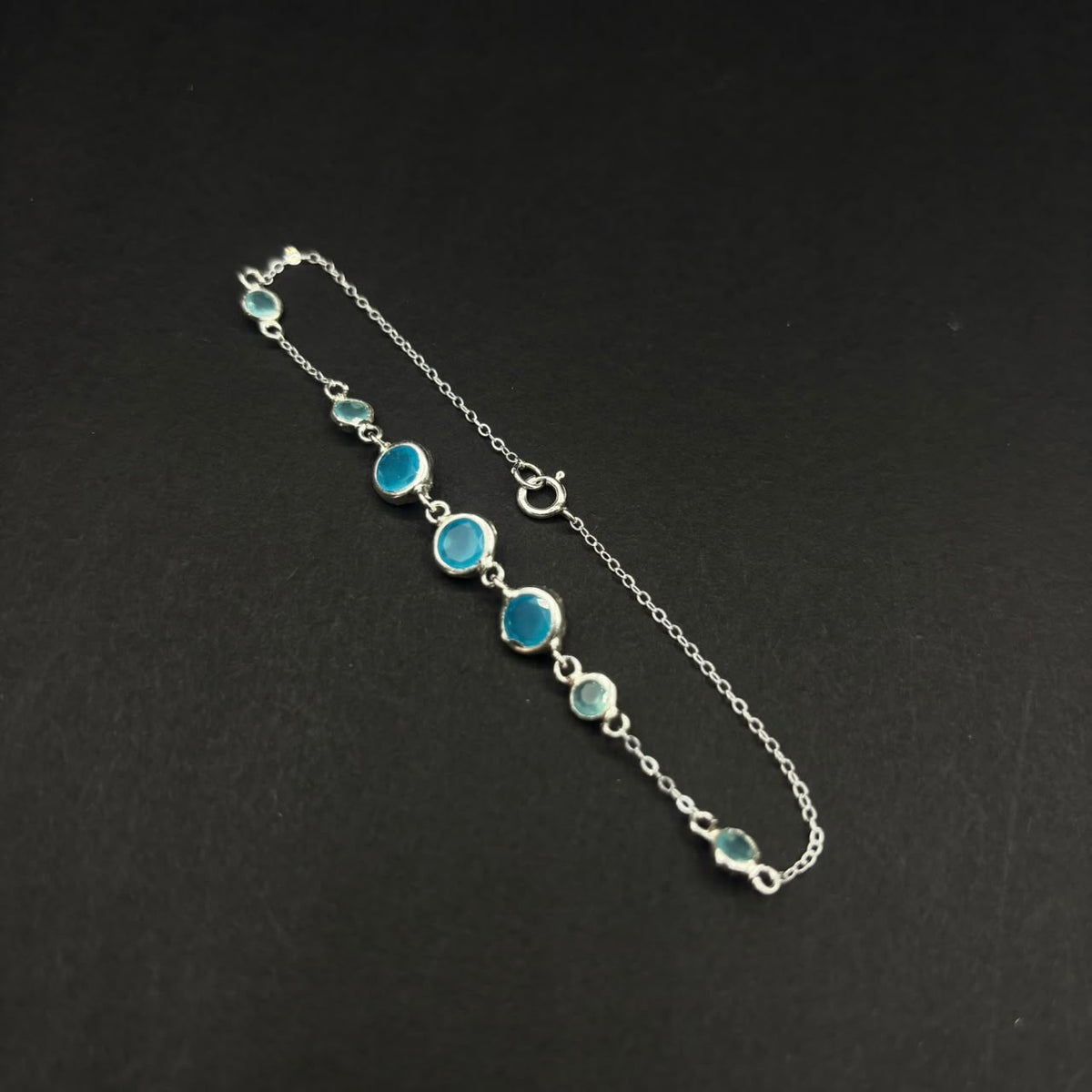 Pulsera Laguna Azul · Plata 925