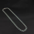 Collar Riviera Verde Cuadrada · Plata rodinada con piedrería verde y blanca