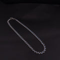 Collar Corazones Azules · Plata rodinada con piedrería azul y blanca