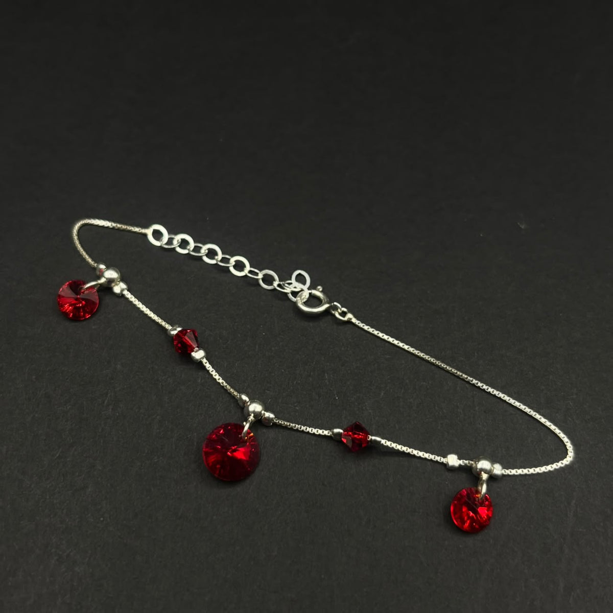 Pulsera Gotas Carmesí · Plata 925