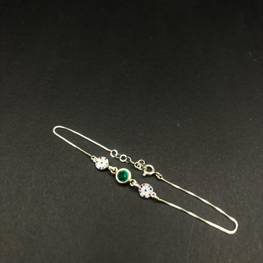 Pulsera Jardín Verde · Plata 925