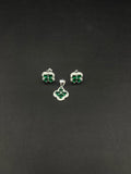 Set Trébol Verde · Plata 925, topos y dije