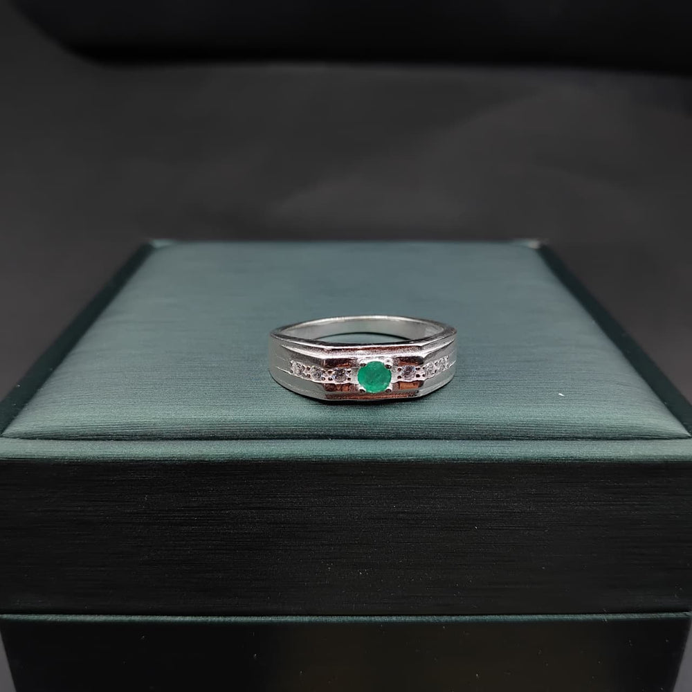 Anillo Quípama · Plata 925 para hombre con esmeralda natural