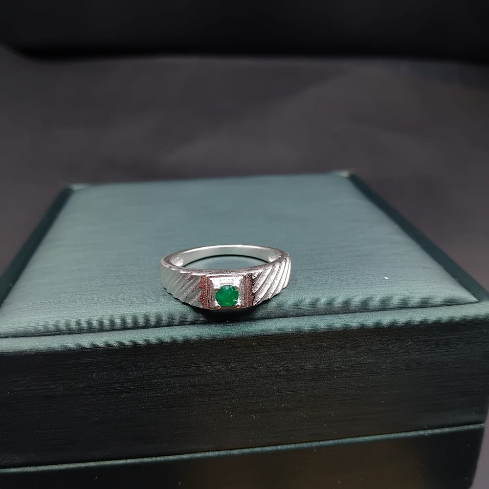 Anillo Borbur · Plata 925 para hombre con esmeralda natural