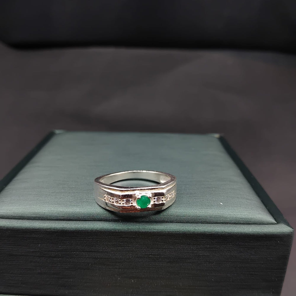 Anillo Coscuez · Plata 925 para hombre con esmeralda natural