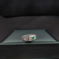 Anillo Chivor · Plata 925 para hombre con esmeralda natural