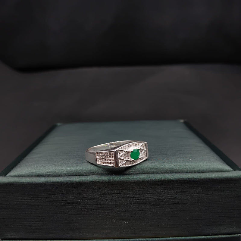 Anillo Chivor · Plata 925 para hombre con esmeralda natural