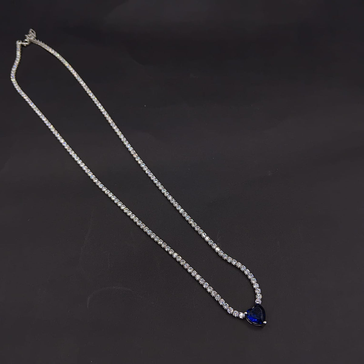 Collar Gota Azul · Plata rodinada