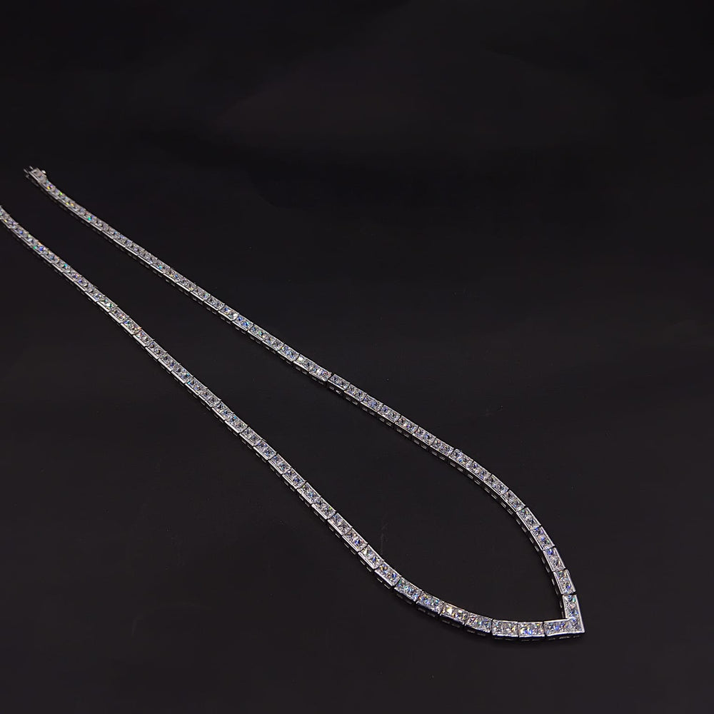Collar Tenis Gala · Plata rodinada