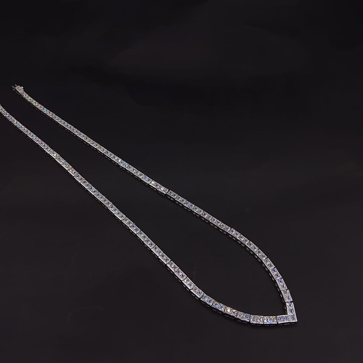 Collar Tenis Gala · Plata rodinada