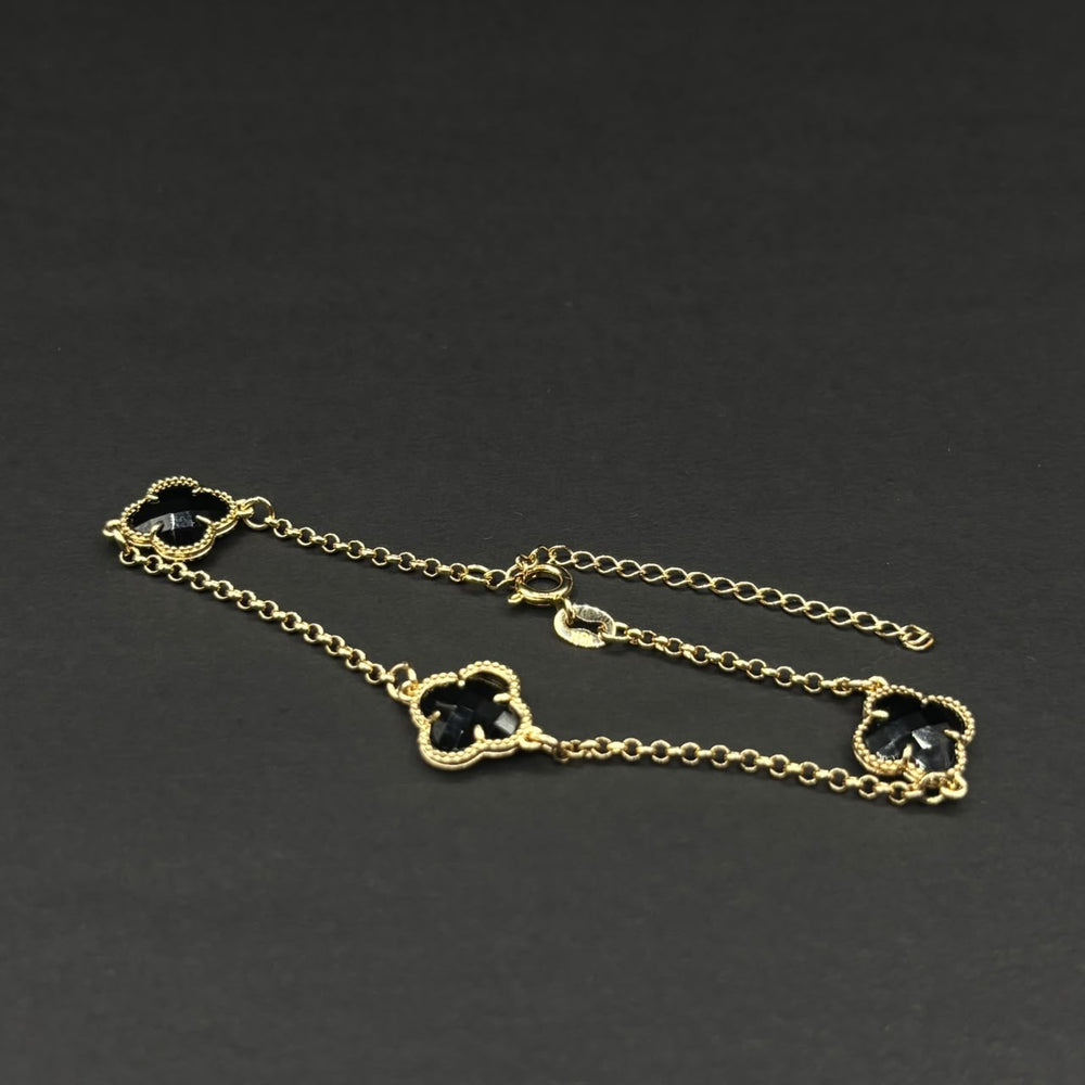 Pulsera Trébol Noche · Oro laminado