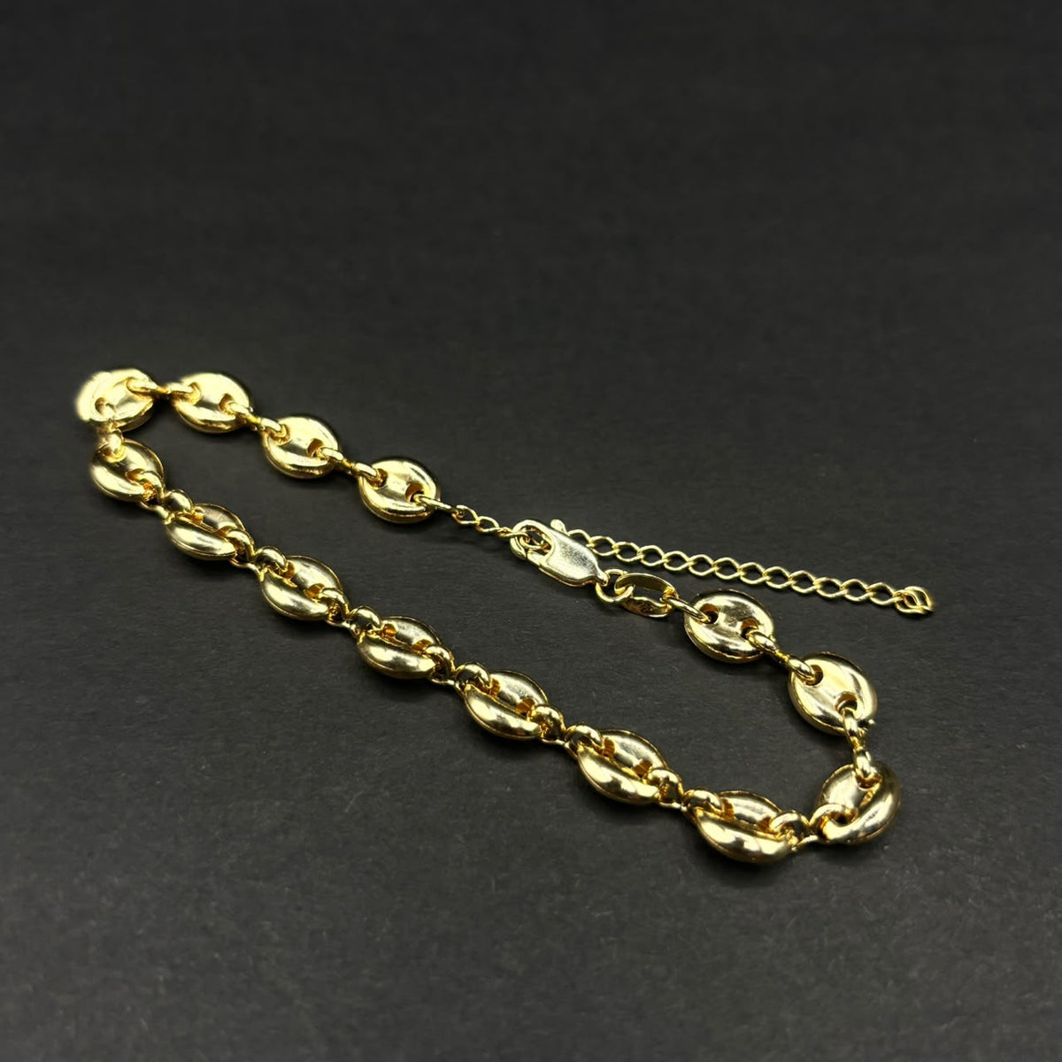 Pulsera Marinera Capri Gruesa · Oro laminado, 22 cm