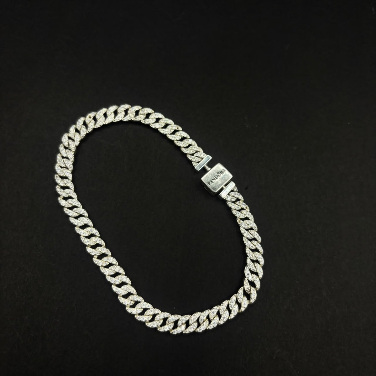 Pulsera Cubana Habana Gruesa · Plata 925, 21 cm