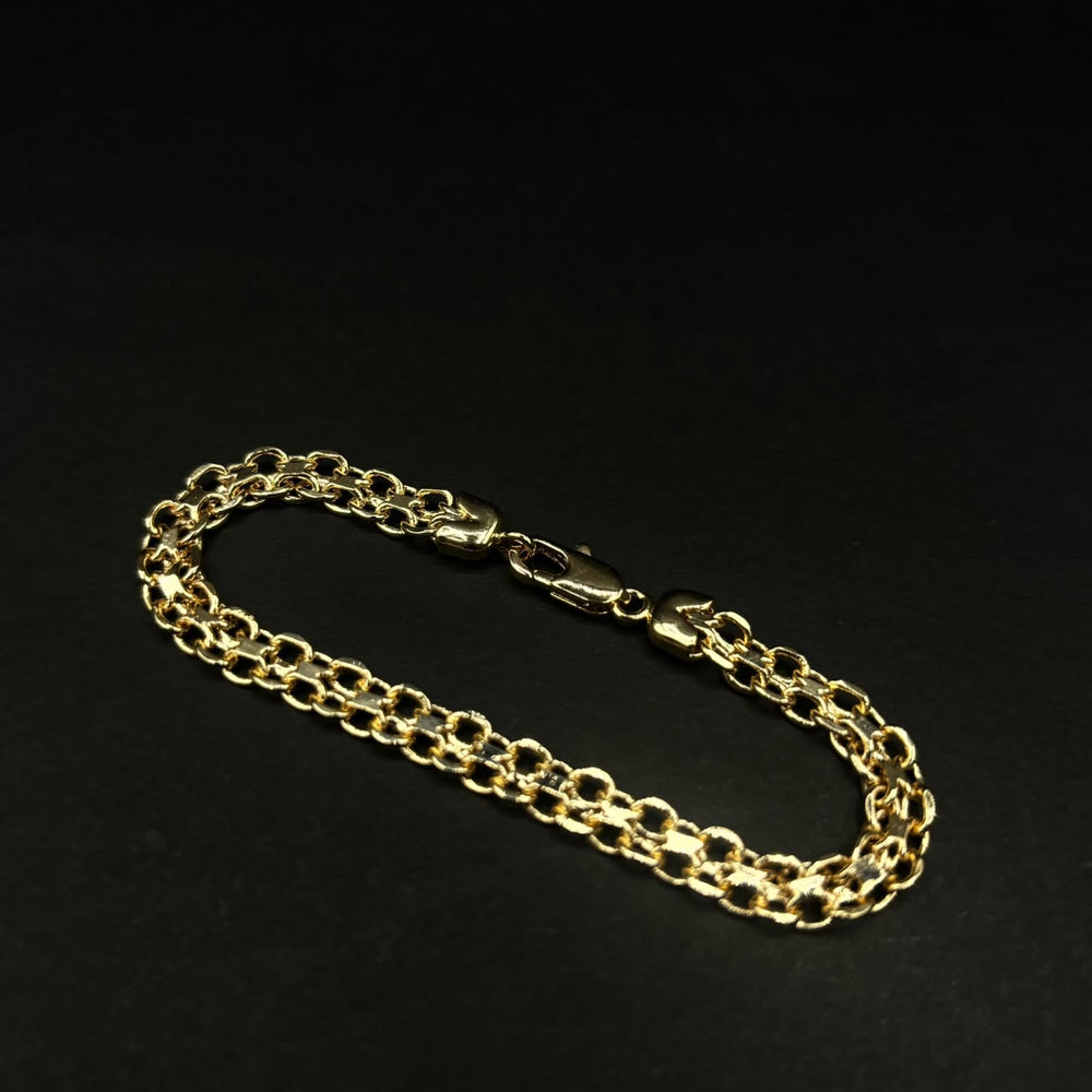 Pulsera Chinesca Seda · Oro laminado, 17 cm · 5,2 mm