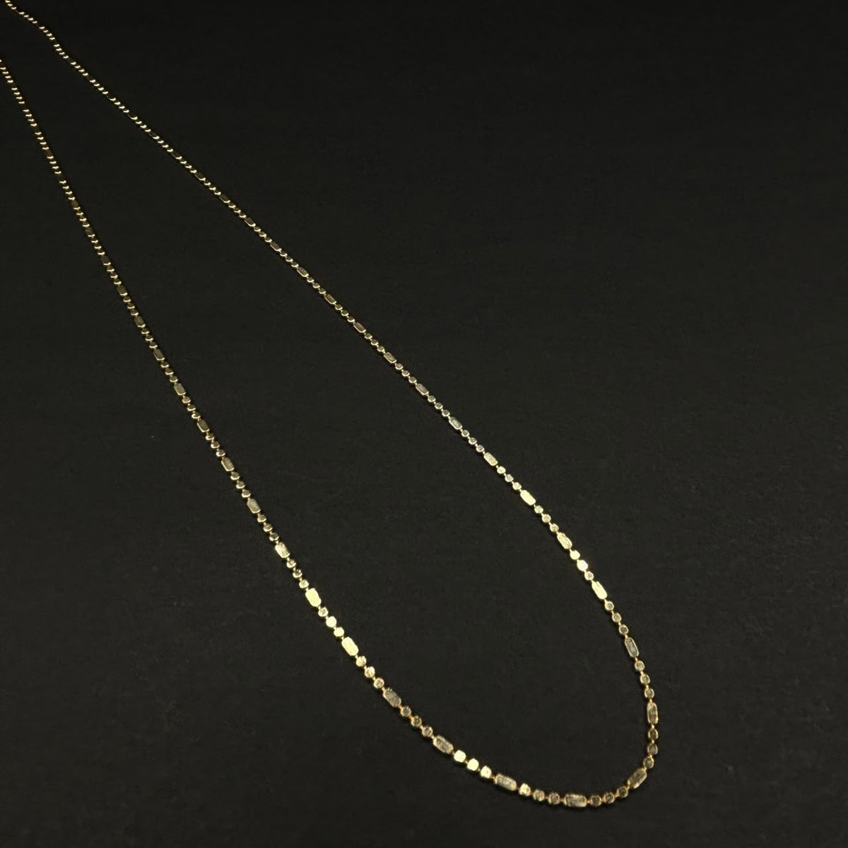 Cadena Rústica Andina Fina · Oro laminado, 50 cm · 1,4 mm