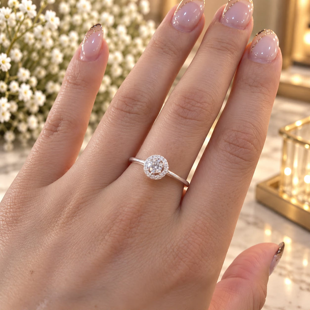 Anillo Halo Luna · Plata 925