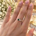 Anillo Verde Solitario · Plata 925