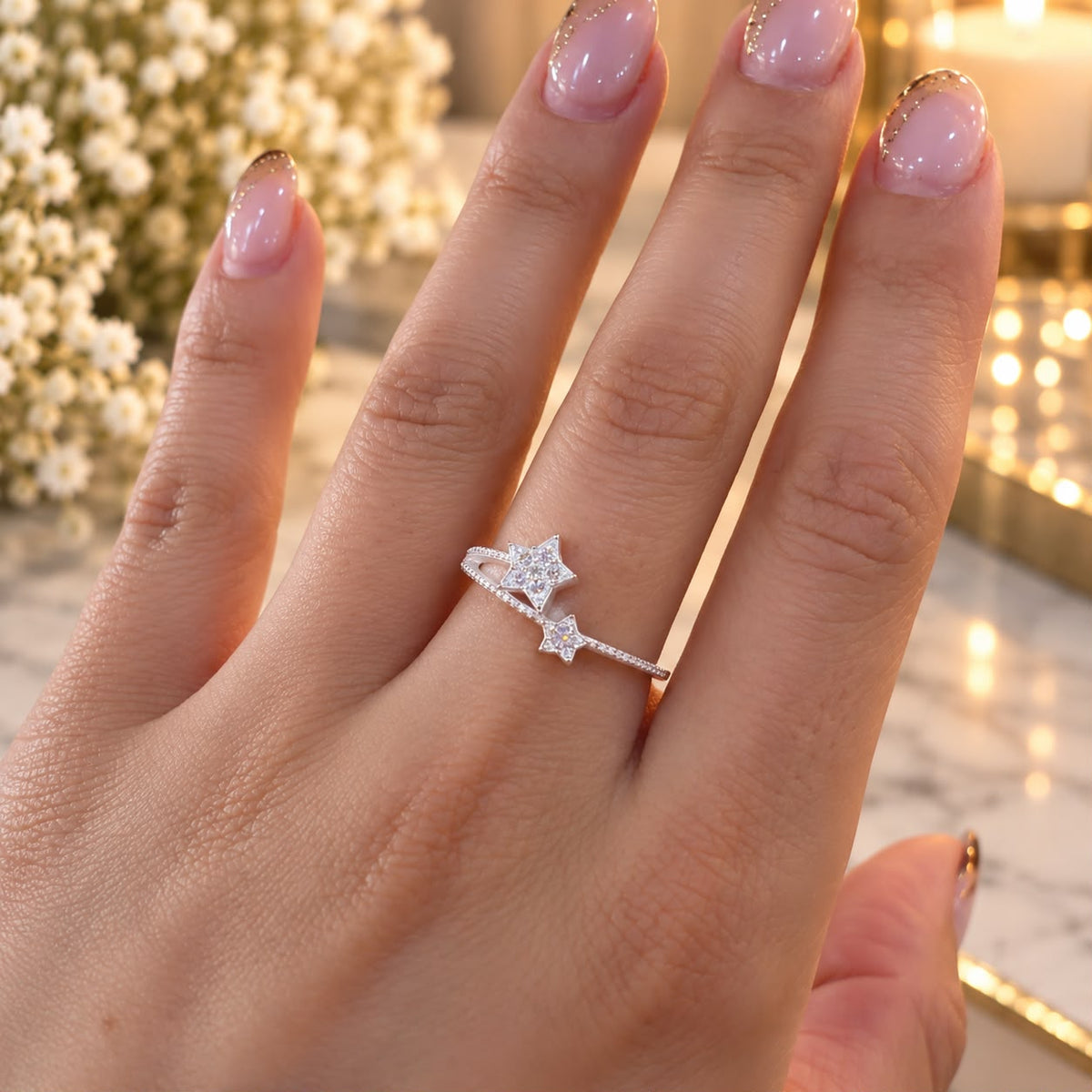 Anillo Estrella Fugaz · Plata 925